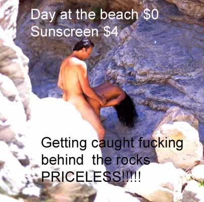 Day at the beach 0 Sunscreen 4 Geting caught fucking behind the rocks
